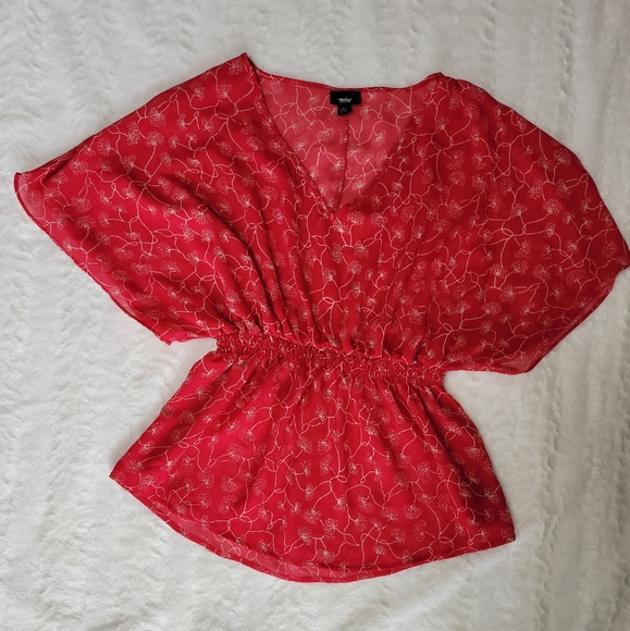 Massimo Tops - Massimo medium, v-neck peplum, batwing top